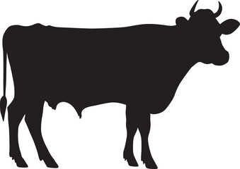 Minimalist Cow Silhouette Vector Design