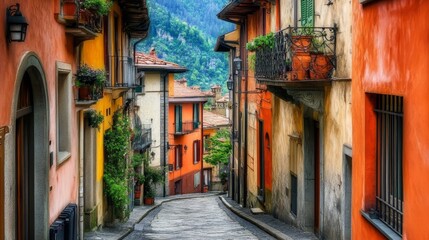 Fototapeta premium Cuneo's Narrow Street