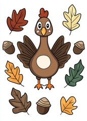 This Thanksgiving coloring page features a turkey.