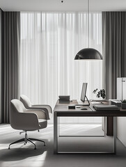 Aesthetic office setting with natural lighting