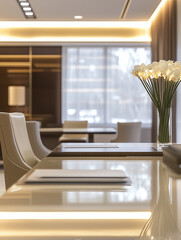 Aesthetic office setting with natural lighting