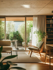 Natural interior design of living room