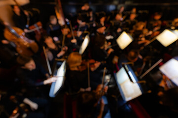 Defocused picture of orchestra