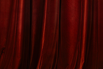 Fototapeta premium Red curtain in theatre background