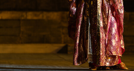 Closeup of women in egyptian clothes from Aida opera by Giuseppe Verdi