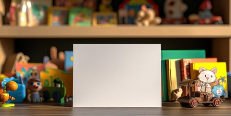 This mockup includes shelves filled with children's books in a book store. It is suitable for projects dealing with book sales.