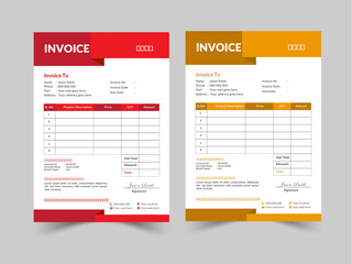 A bundle of 3 templates of a4 invoice design. Simple and creative modern corporate clean design. Invoice design template vector illustration bill form price invoice.
