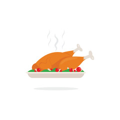 Roast Chicken Icon Vector Design.