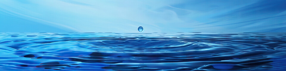 Vibrant Blue Abstract: A drop of paint hits the ground, creating a ripple effect in the background.
