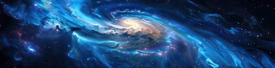 Swirling Galaxy (in deep space blues and purples)