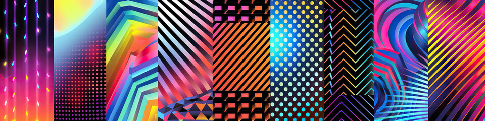Abstract Geometric Patterns (in vibrant neon colors)