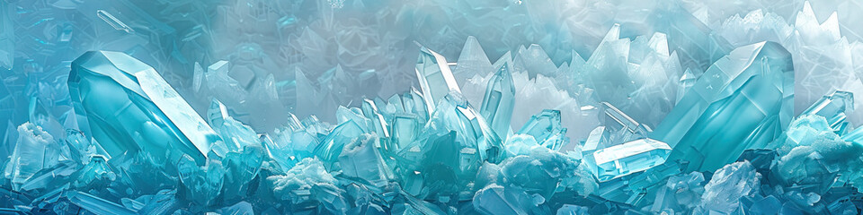 Obraz premium Frosty Crystals (in icy blue and white)