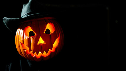 Fototapeta premium Luminous Cowboy Pumpkin