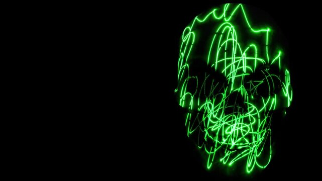 Laser painted skull.
Skull mask painted with a laser pointer. 