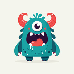 monster in cartoon style isolated on white background