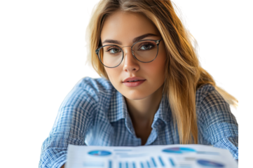 Angry Businesswoman Pointing at Desk