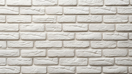 Fototapeta premium Wall of decorative white brick. Stylish background for design