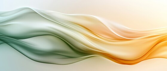  A wavy white-and-green design overlays a light blue and yellow background, featuring the sun positioned at the wave's center