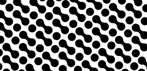 Black and White Geometric Pattern with Circular and Curved Shapes