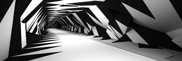 Monochromatic Challenge: A black-and-white geometric background, adding a touch of elegance and sophistication to the stage.