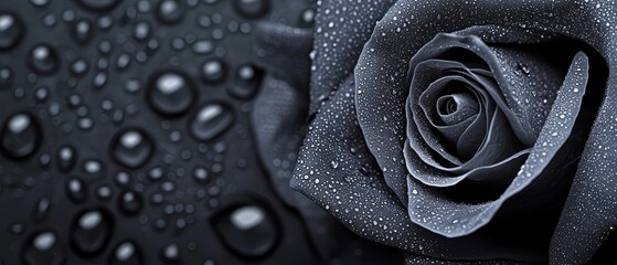 water droplets adorn its petals, with several hovering in their midst