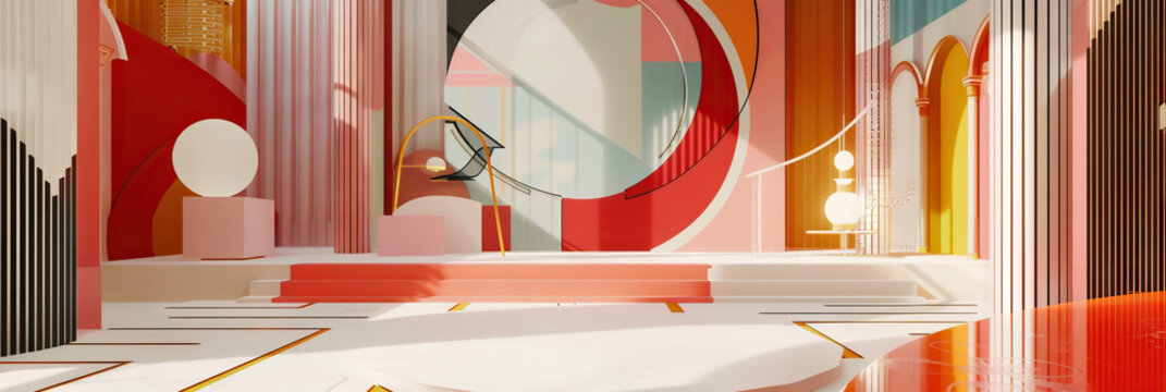 Art Deco Allure: Stages featuring Art Deco-inspired geometric designs and abstract patterns, exuding sophistication and elegance.