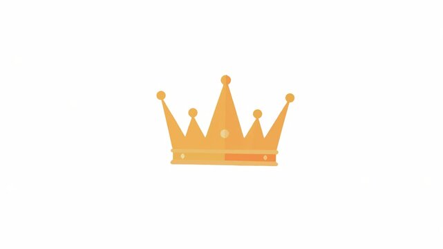 4K animation of the golden crown isolated on a white screen