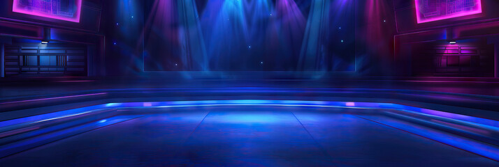 Twilight Game Shadows: A dramatic background with deep blues and purples, creating a moody atmosphere for a late-night game show experience.