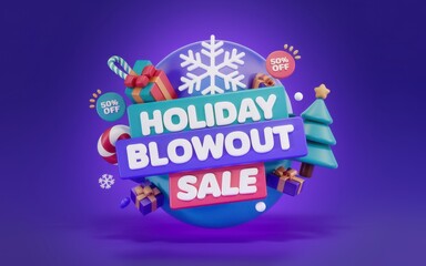 Obraz premium Holiday sales with this eye-catching 3D icon! Perfect for festive marketing campaigns and promotions.