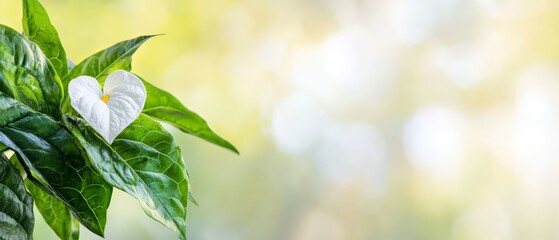 leaves focused, bloom centric, backdrop softly blurred