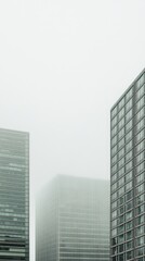Fototapeta premium Foggy Urban Skyline in Morning Light