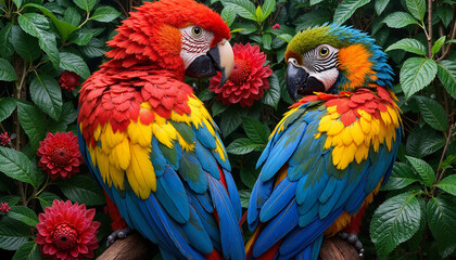 Obraz premium Seamless backgrounds: parrots 