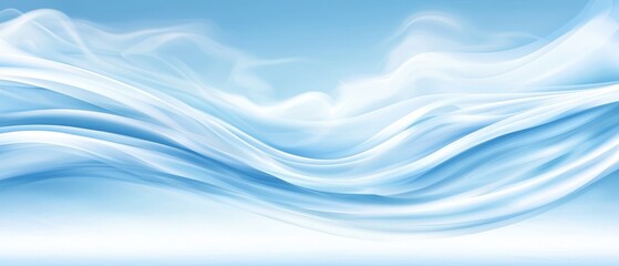 Fototapeta premium Blue backdrop with a white wave at the base and a sky of uninterrupted blue above