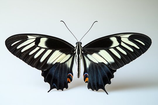 zebra longwing butterfly with elongated black wings 