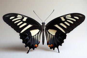zebra longwing butterfly with elongated black wings 