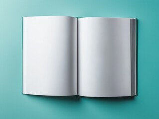 Blank education textbook design mockup, white paper pages on a clean background