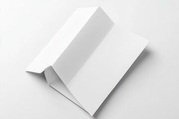 Blank folded leaflet template, white paper for desktop calendar use, placed on a white background