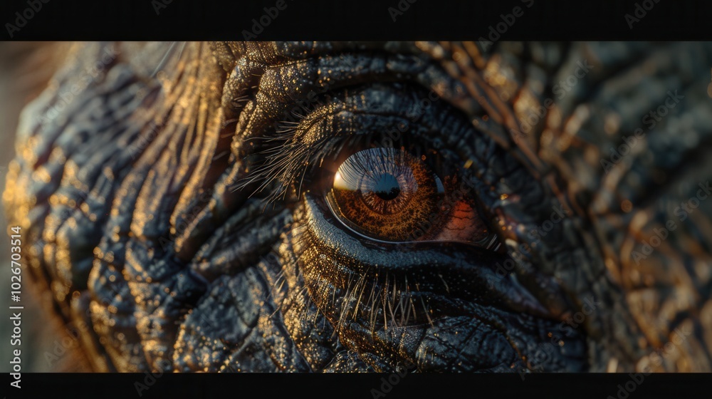 Aufkleber this striking close-up captures the unique texture of an elephant's skin and the profound depth of i