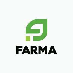 Farmer organic green logo design vector editable business brand identity royalty free image