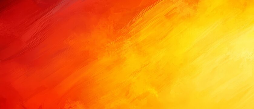  A painting featuring a red-yellow background, topped with a red stripe, and a yellow stripe at the bottom