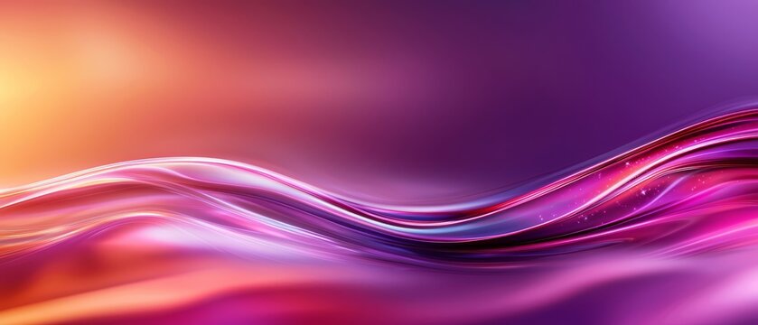  A tight shot of a vibrant wave against a backdrop of purple and pink A yellow light glows at its heart - Powered by Adobe