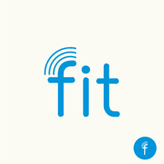 Fit signals communication typography logo design vector editable business brand identity royalty free image