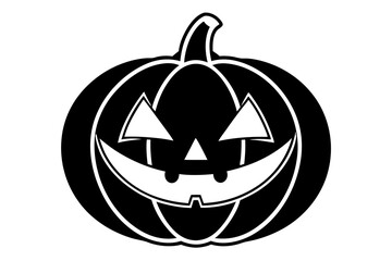 Pumpkin for halloween. Jack o'lantern faces.Carved lantern. Pumpkin hand drawn.Jack lantern.Autumn holiday symbol.Black and white coloring pages.Outline vector illustration.Doodle sketch icon. 