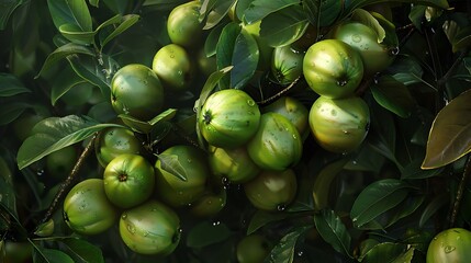 A crisp new perspective of green fruit called jujube