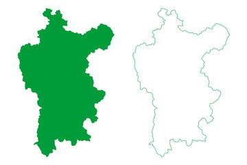 Conceicao do Castelo municipality (Espírito Santo state, Municipalities of Brazil, Federative Republic of Brazil) map vector illustration, scribble sketch Conceiçao do Castelo map