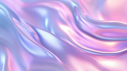 Fototapeta premium Iridescent light waves blending into soft pink, purple, and blue hues.