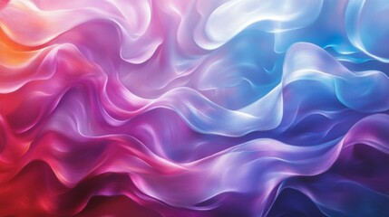 Obraz premium Iridescent light waves blending into soft pink, purple, and blue hues.