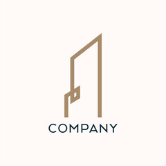 Simple building high rise real estate urban logo design vector editable business brand identity royalty free image