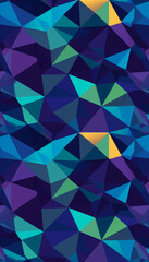  A striking geometric pattern in various shades of blue and purple, forming an abstract and intricate design. 