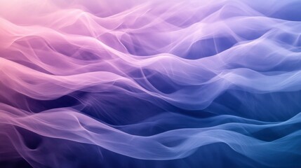 Obraz premium Soft, overlapping light waves in shades of purple and blue, blending into an abstract gradient.